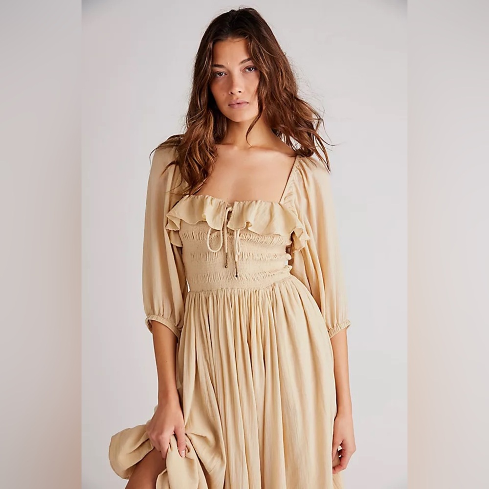 🌾 Free People Oasis Midi Dress – Nomadic Desert – Size S/P